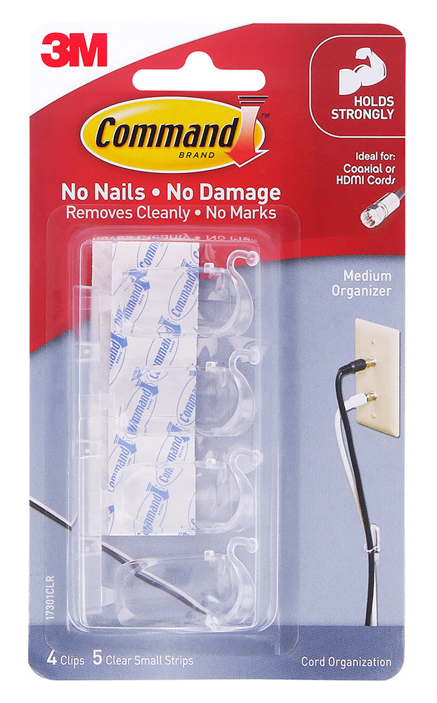 Command Cord Clips PK4 Medium 17301CLR (Each)