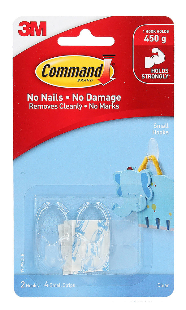 Command Clear Hooks Small Adhesive 17092CLR (Each)