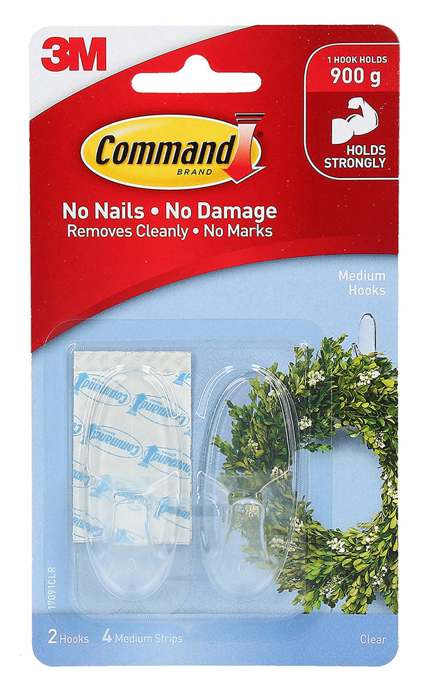 Command Clear Hooks Med Adhesive 17091CLR (Each)