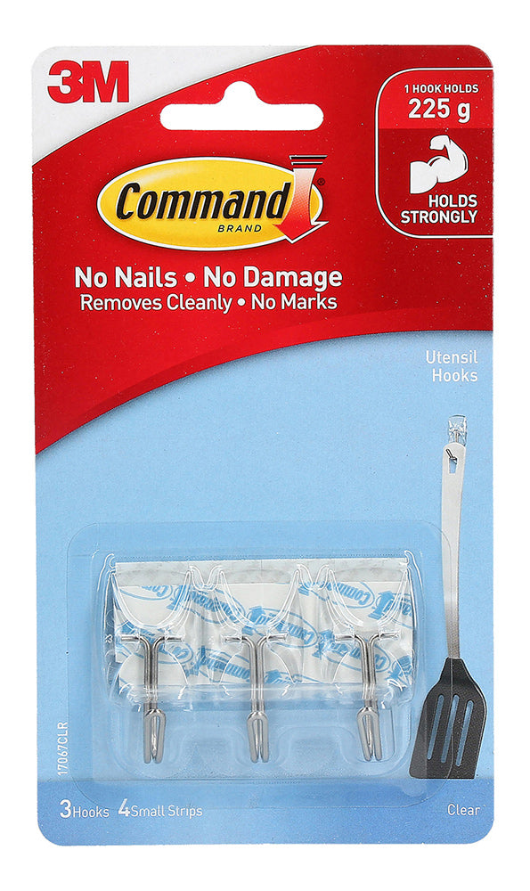 Command Utensil Hooks 17067CLR Clear PK3 (Each)