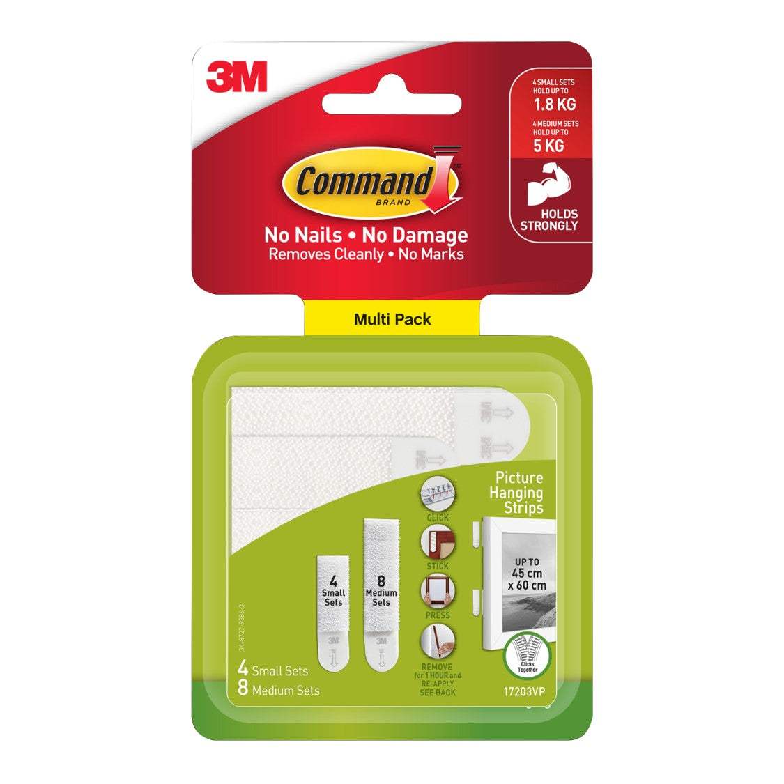 Command Picture Hanging Strip 4 Sml 8 Med Value Pack 17203 (Each)