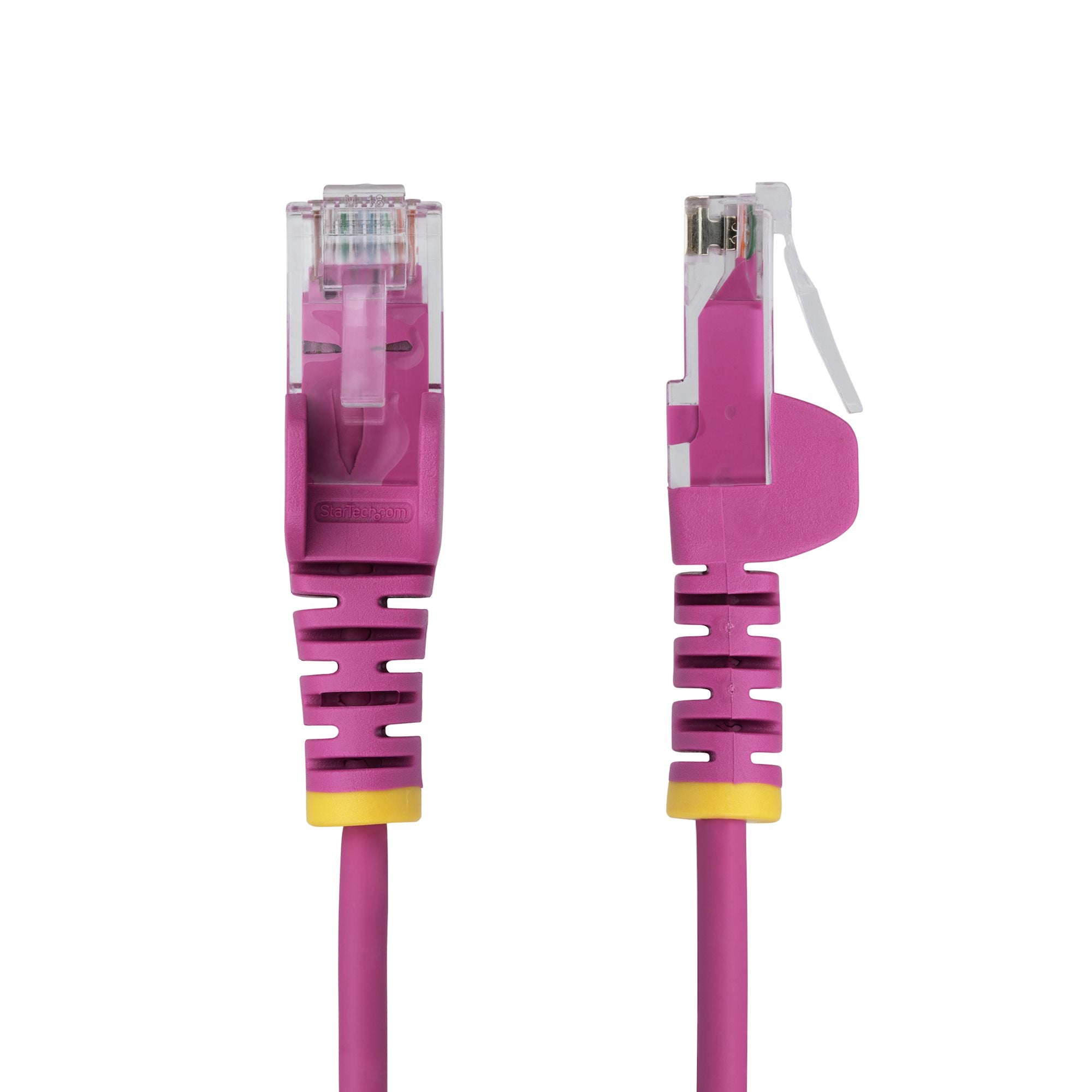 StarTech.com 10m Pink Slim CAT6 Ethernet Cable, Snagless, 100W PoE, UTP, LSZH, 28AWG Pure Bare Copper Wire, Slim RJ45 Network Patch Cord w/Strain Reliefs, Fluke Tested