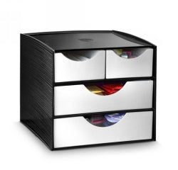 Italplast Bin Take A Break 3 Tier Module Black With Metallic Grey Drawer (Each)