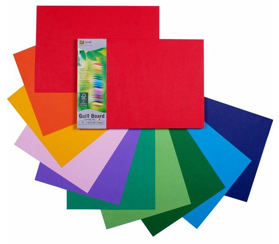 Quill Board Xl A3 Assorted 210gsm Pk 100 (Pack 100)