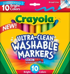 Crayola Marker Ultra Clean Washable Broadline Bright Colours PK10 (Each)
