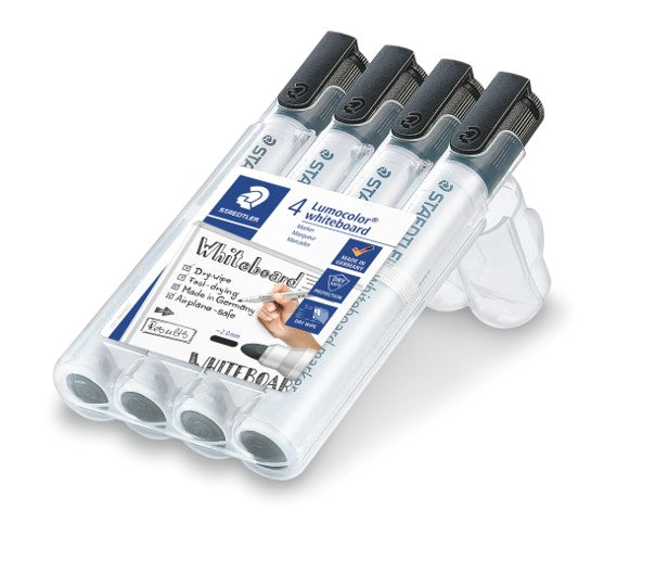Staedtler Marker Whiteboard 351 Bullet Black WLT4 (Each)
