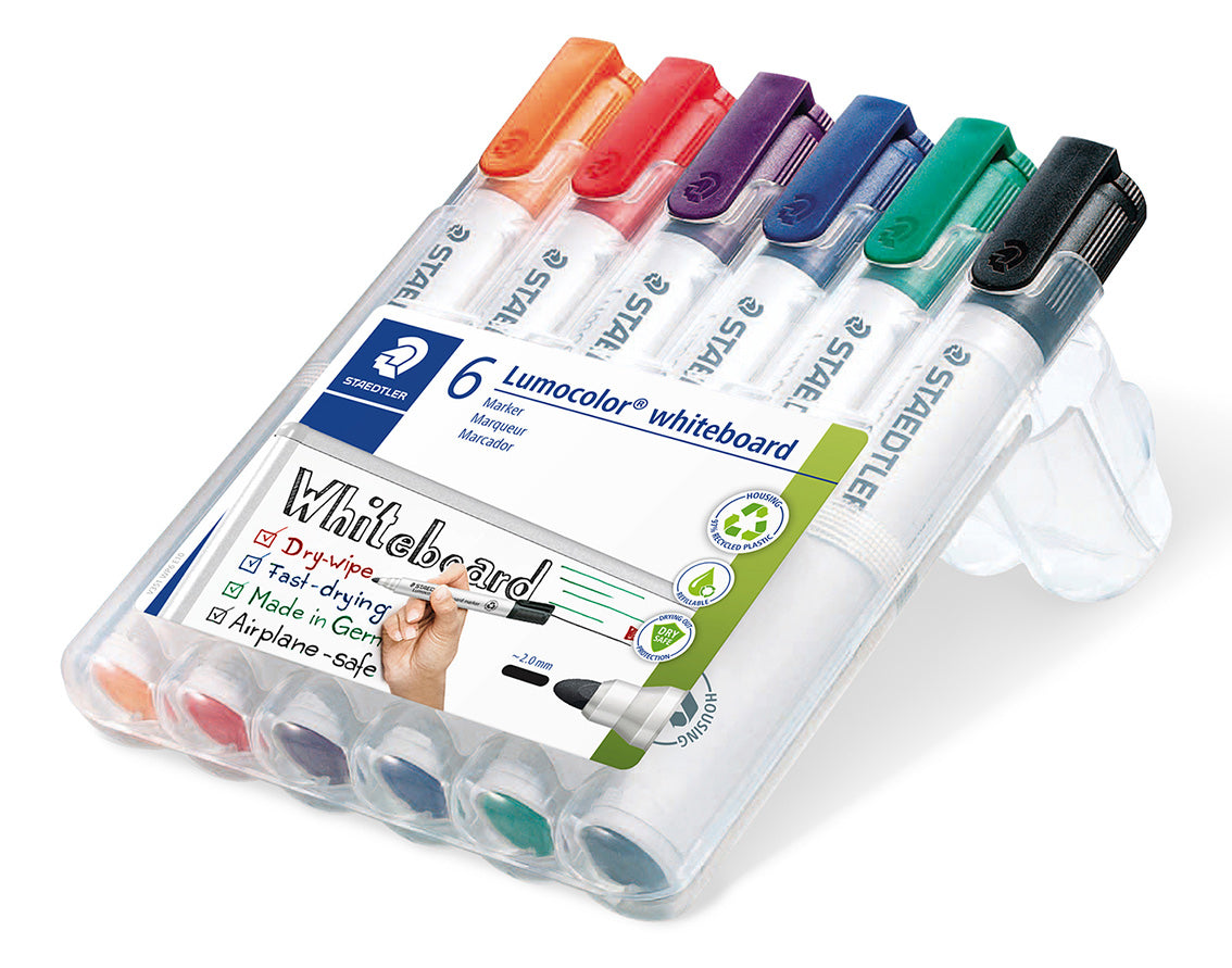 Staedtler Marker Whiteboard 351 Bullet Assorted WLT6 (Each)