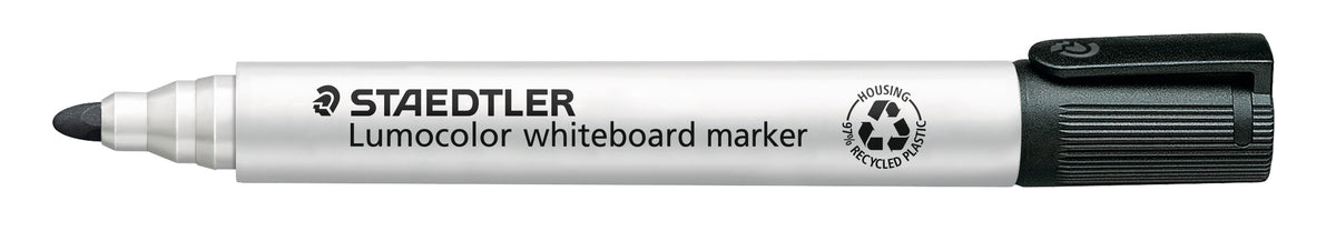 Staedtler Marker Whiteboard Lumocolor 351 2mm Bullet Black Bx10 (Each)