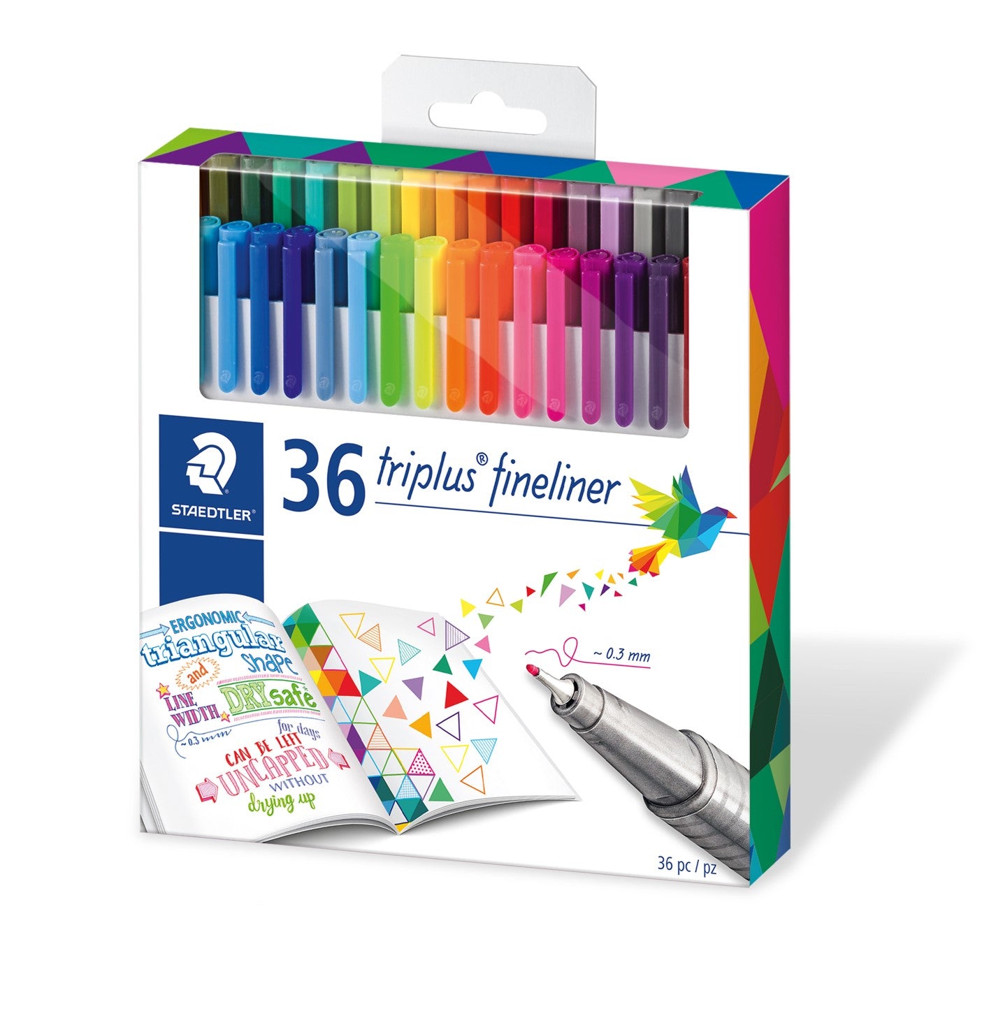 Staedtler Pen Fine Tip Triplus Fineliner Brilliant Colours PK36 (Each)