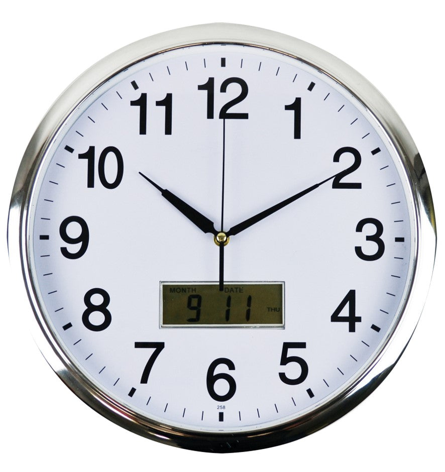 Italplast Clock 36CM Wall With Lcd (Each)