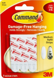 Command Hook Replacement Strips 17021P Medium (Each)