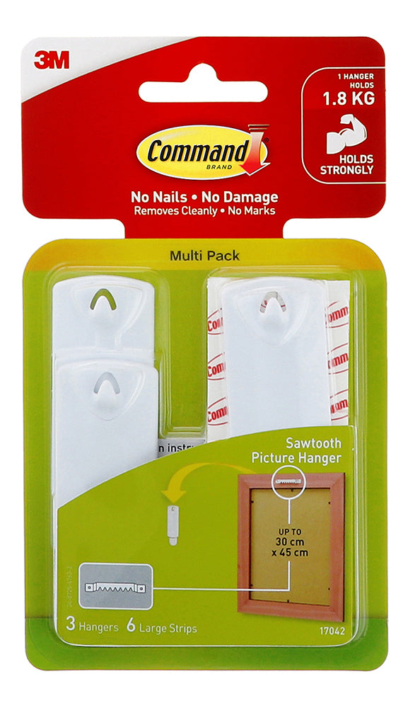 Command Hooks Sawtooth Hanger 17042 White (Each)