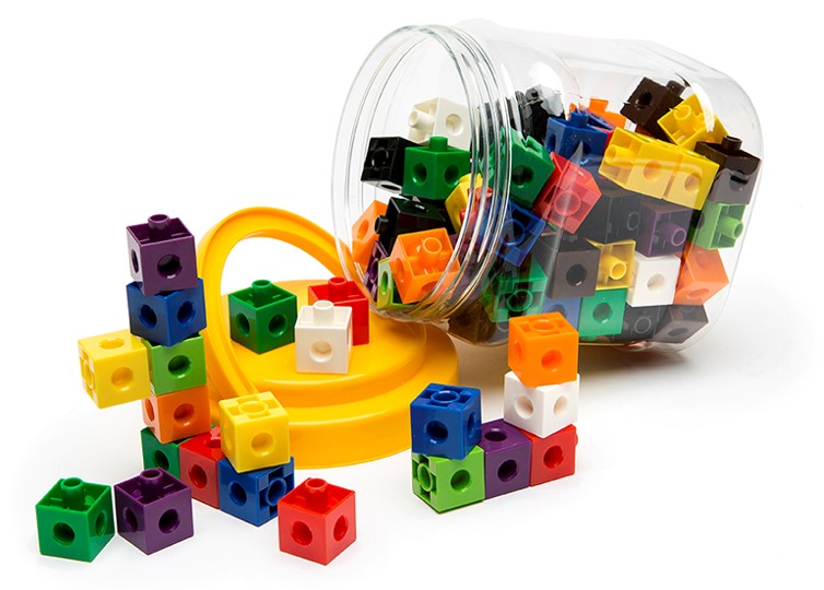 Linking Cubes Learning Can Be Fun 20mm 10 Assorted Colours Jar 100 (Each)