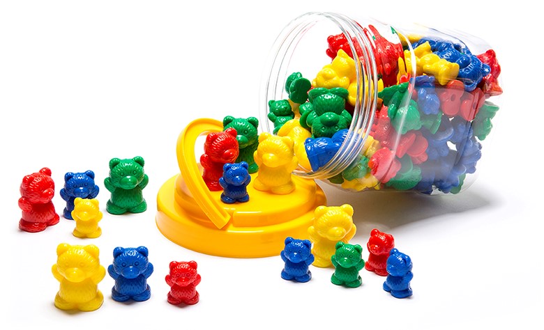 Counters Bears Jar (48) [3 Sizes 3 Weights 4 Colours] Learning Can Be Fun (Each)