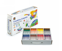 Crayons 90x8mm Classroom Set 8 Colours Bx800 (Each)