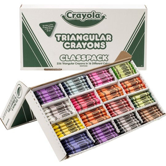 Crayola Crayon Triangular 16 Colours (256) Classpack (Each)