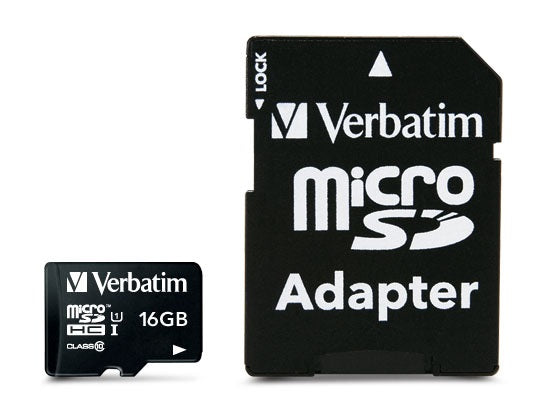 Verbatim Micro SDHC 16GB (Class 10) with Adaptor