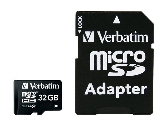 Verbatim Micro SDHC 32GB (Class 10) with Adaptor