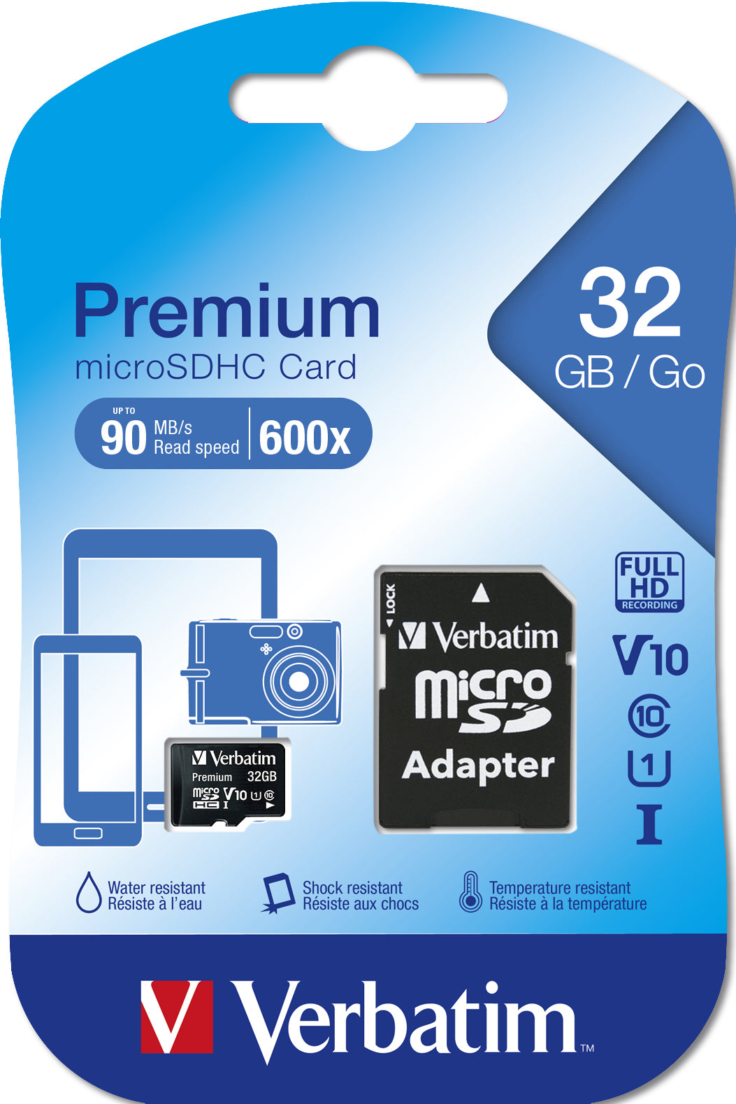 Verbatim Micro SDHC 32GB (Class 10) with Adaptor