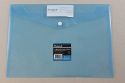 Protext Document Wallet A4 PP Button Closure Blue (Each)