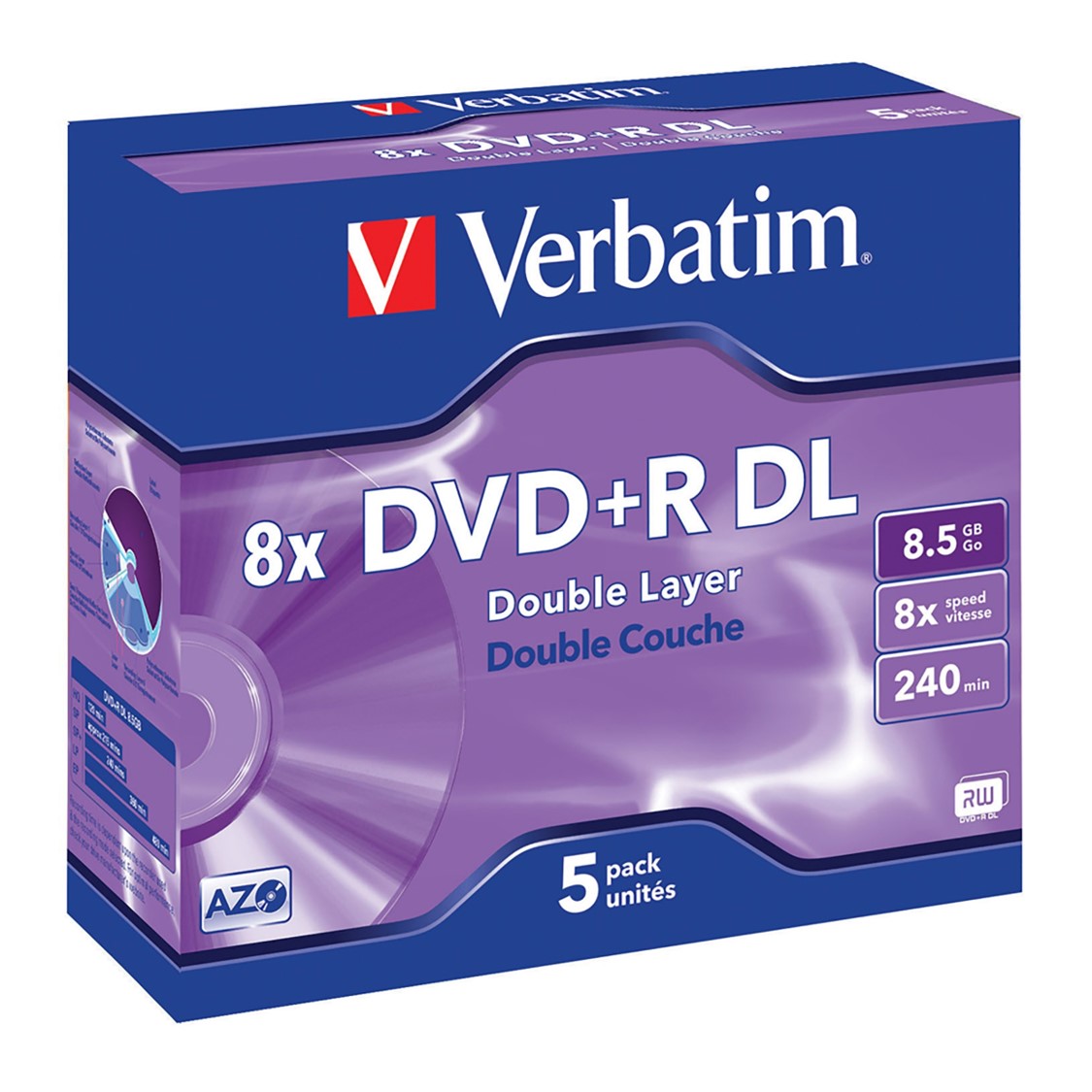 Verbatim Dvd Dvd+r Dual Layer 8.5gb Jewel (5) (Each)