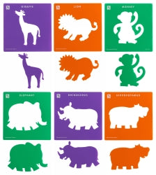 Stencil Jungle Animals 203x203mm Set of 6 (Each)
