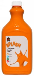 Splash Paint 2L Classroom Acrylic Tangy (Orange) (Each)