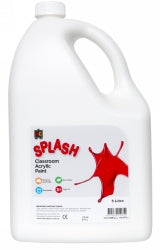 Splash Paint 5L Classroom Acrylic Snowball (White) (Each)
