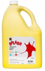 Splash Paint 5L Classroom Acrylic Sunshine (Yellow) (Each)