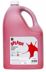 Splash Paint 5L Classroom Acrylic Toffee Apple (Red) (Each)