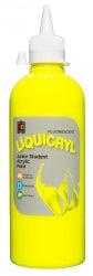 Paint 500ML Fluorescent Liquicryl Junior Acrylic Yellow (Each)
