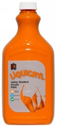 Paint 2L Liquicryl Junior Student Acrylic Orange (Each)