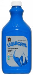 Paint 2L Fluorescent Liquicryl Junior Acrylic Blue (Each)