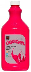 Paint 2L Fluorescent Liquicryl Junior Acrylic Pink (Each)