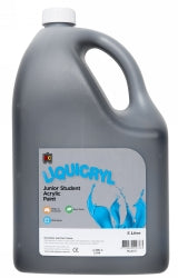Paint 5L Liquicryl Junior Student Acrylic Black (Each)