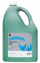 Paint 5L Liquicryl Junior Student Acrylic Brilliant Green (Each)