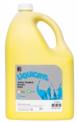 Paint 5L Liquicryl Junior Student Acrylic Brilliant Yellow (Each)