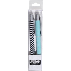Pen Ballpoint Urban By Modena Plastic Printed Metro PK2 (Each)