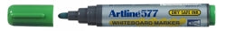 Artline Marker Whiteboard 577 3mm Bullet Nib Green (Box 12)