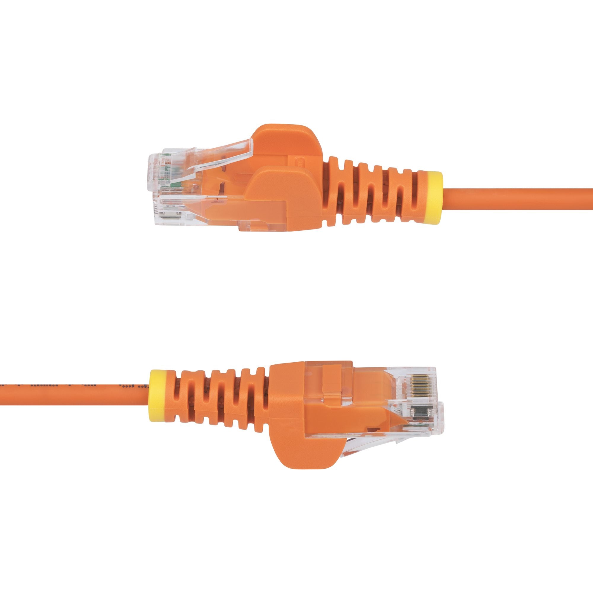 StarTech.com 15m Orange Slim CAT6 Ethernet Cable, Snagless, 100W PoE, UTP, LSZH, 28AWG Pure Bare Copper Wire, Slim RJ45 Network Patch Cord w/Strain Reliefs, Fluke Tested