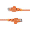 StarTech.com 1.5m Orange Slim CAT6 Ethernet Cable, Snagless, 100W PoE, UTP, LSZH, 28AWG Pure Bare Copper Wire, Slim RJ45 Network Patch Cord w/Strain Reliefs, Fluke Tested