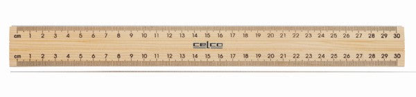 Celco Ruler 30CM Wooden Metal Edge (Each)
