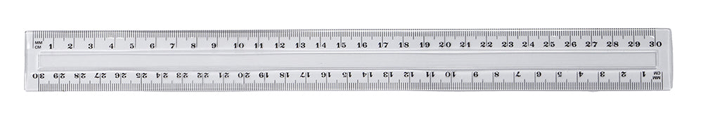 Ruler 30CM Clear Plastic School (Box 25)