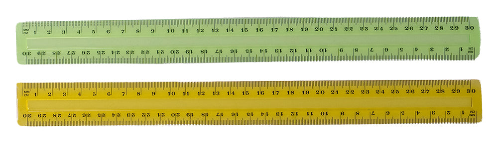 Ruler 30CM Clear Plastic Tinted (Pack 25)