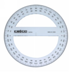 Celco Protractor 15CM 360 Deg Full Circle Clear (Box 36)