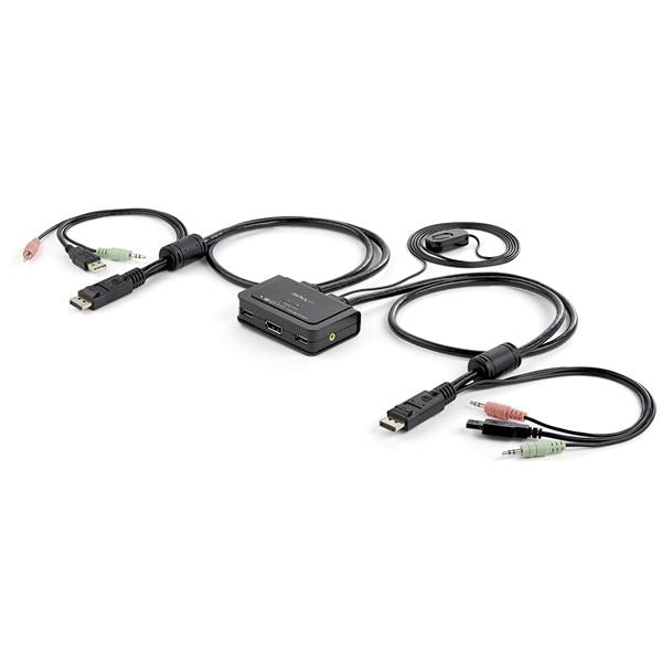 StarTech.com 2 Port USB DisplayPort Cable KVM Switch w/ Audio and Remote Switch - USB Powered