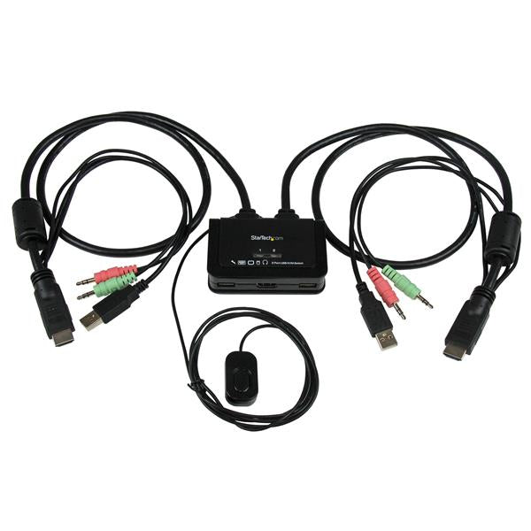 StarTech.com 2 Port USB HDMI Cable KVM Switch with Audio and Remote Switch Ã¢â‚¬â€œ USB Powered