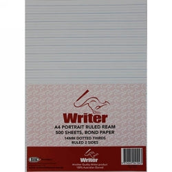 Writer Exam Paper A4 14mm Dotted Thirds Portrait Ream 500 (REAM)