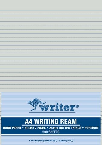Writer Exam Paper A4 24mm Dotted Thirds Portrait Ream 500 (REAM)
