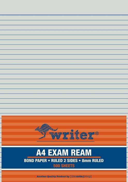 Writer Exam Paper A4 60GSM Paper 8mm Ruled REAM500 (REAM)